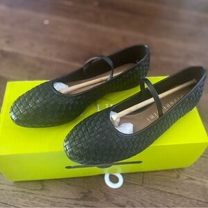 Gianni Bini - Rhett Woven Leather Mary Jane Ballerina Flats